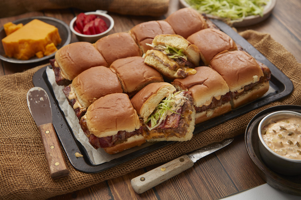 Loaded Juicy Lucy Sheet Pan Sliders